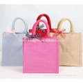 Hot sale recyclable durable lovely shopping tote bags customized jute bag